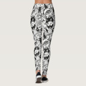 Leggings Doodles fous posant dans un design motif transpare (Dos)