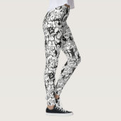 Leggings Doodles fous posant dans un design motif transpare (Droite)