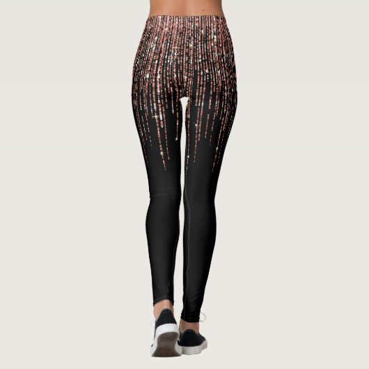 Leggings Dory Rose Noire Gold Sparkly Glitter Fringe (Dos)