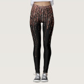Leggings Dory Rose Noire Gold Sparkly Glitter Fringe (Devant)