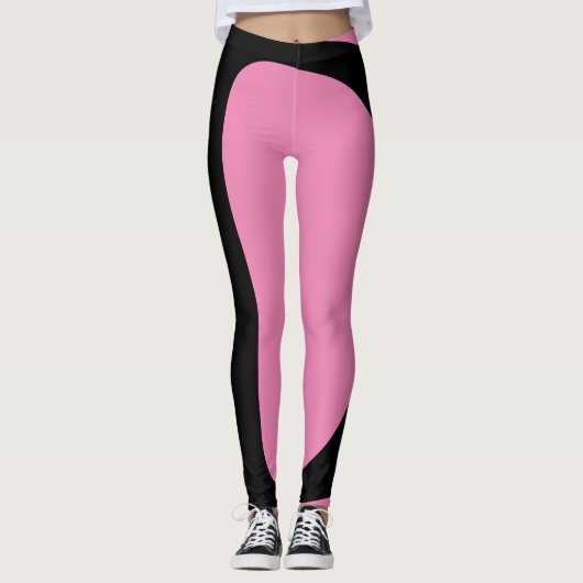 Leggings dossier rose et noir (Devant)