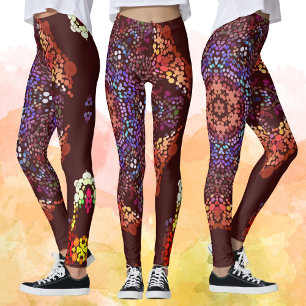 Leggings Dot Mandala Bleu orange et violet