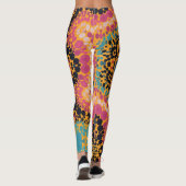 Leggings Dot Mandala bleu rose noir et jaune (Dos)