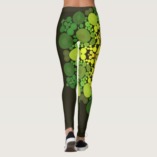 Leggings Dot Mandala Fleur Jaune et Vert (Dos)