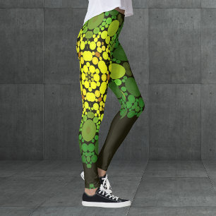 Leggings Dot Mandala Fleur Jaune et Vert