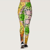 Leggings Dot Mandala Fleur Jaune Vert et Rose (Dos)