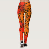 Leggings Dot Mandala Fleur Orange et Noir (Dos)