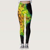 Leggings Dot Mandala Fleur orange jaune vert et bleu (Devant)