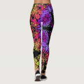 Leggings Dot Mandala Fleur violet orange et jaune (Dos)