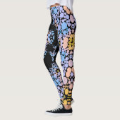 Leggings Dot Mandala Flower bleu et jaune (Gauche)