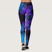Leggings Dot Mandala Flower bleu et violet (Dos)