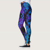 Leggings Dot Mandala Flower bleu et violet (Gauche)