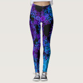 Leggings Dot Mandala Flower bleu et violet (Devant)