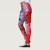 Leggings Dot Mandala Flower bleu rouge et rose (Gauche)