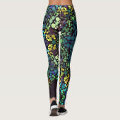 Leggings Dot Mandala Flower Blue Jaune et violet (Dos)