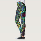 Leggings Dot Mandala Flower Blue Jaune et violet (Gauche)