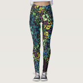 Leggings Dot Mandala Flower Blue Jaune et violet (Devant)