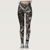 Leggings Dot Mandala Flower Brown et blanc (Devant)