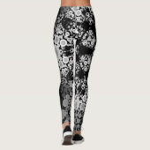 Leggings Dot Mandala Flower Gris et noir (Dos)