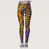 Leggings Dot Mandala Flower Jaune et violet (Devant)
