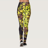 Leggings Dot Mandala Flower Jaune violet et noir (Dos)