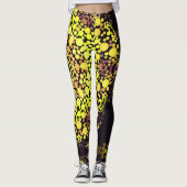 Leggings Dot Mandala Flower Jaune violet et noir (Devant)