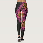 Leggings Dot Mandala Flower rose jaune et noir (Dos)