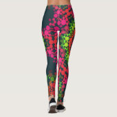 Leggings Dot Mandala Flower rose vert et orange (Dos)