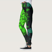Leggings Dot Mandala Flower vert et noir (Gauche)