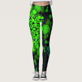 Leggings Dot Mandala Flower vert et noir (Devant)
