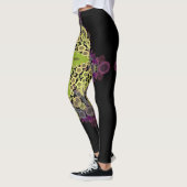 Leggings Dot Mandala Flower vert Jaune et violet (Gauche)