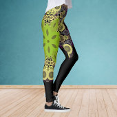 Leggings Dot Mandala Flower vert Jaune et violet