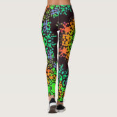 Leggings Dot Mandala Flower vert orange et bleu (Dos)