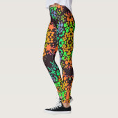 Leggings Dot Mandala Flower vert orange et bleu (Gauche)