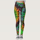 Leggings Dot Mandala Flower vert orange et bleu (Devant)