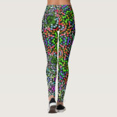 Leggings Dot Mandala Flower vert violet et orange (Dos)
