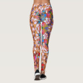 Leggings Dot Mandala Orange Bleu rose et blanc (Dos)
