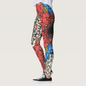 Leggings Dot Mandala Rouge Blanc Bleu et Vert (Gauche)