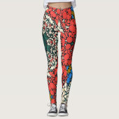 Leggings Dot Mandala Rouge Blanc Bleu et Vert (Devant)