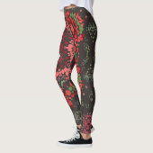 Leggings Dot Mandala Rouge Vert et Blanc (Gauche)