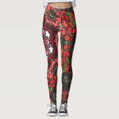 Leggings Dot Mandala Rouge Vert et Blanc (Devant)