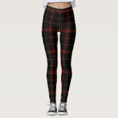 Leggings Double plaid de tartan géant jaune rouge noir (Devant)