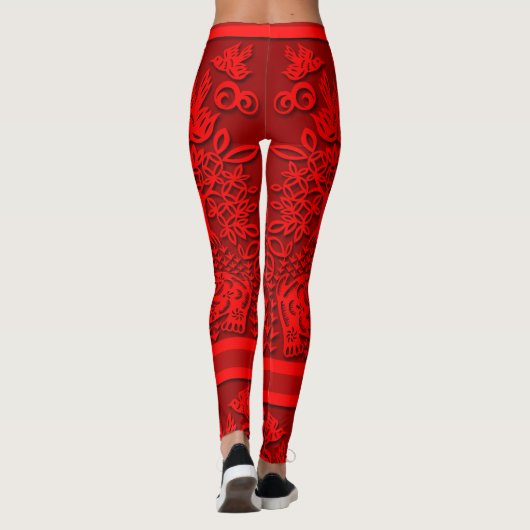 Leggings Double rabbit papier coupé chinois Nouvel an L (Dos)