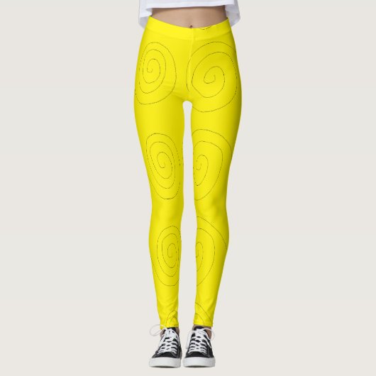 Leggings double spirale jaune (Devant)
