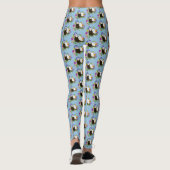 Leggings Douce Paire de Furets Floraux Bleus Fantaisistes (Dos)