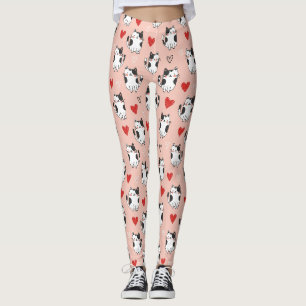 Leggings Douces Chats Kawaii Roses & Motif Cœurs (3)