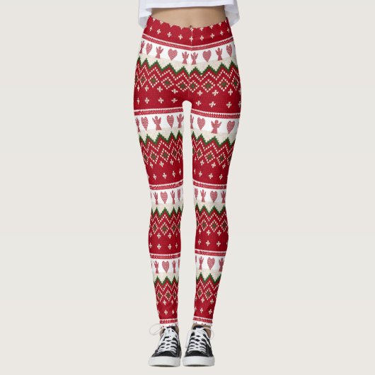 Leggings Douceur moche serré Angels de Hygge Coeurs Noël (Devant)