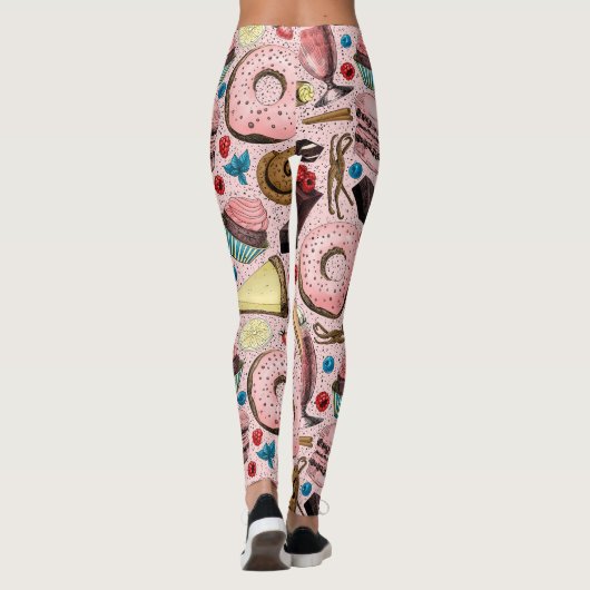 Leggings Douceurs sur rose (Dos)