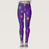 Leggings Douche à fleurs - motif de couleur 1 (Devant)