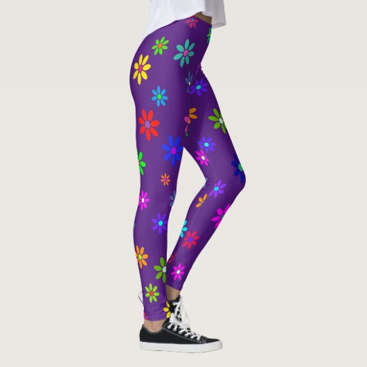 Leggings Douche à fleurs - motif de couleur 1 (Droite)